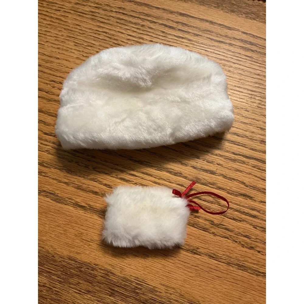 American Girl Doll White Faux Fur Hat and Wrist Purse Winter Accessory Sets